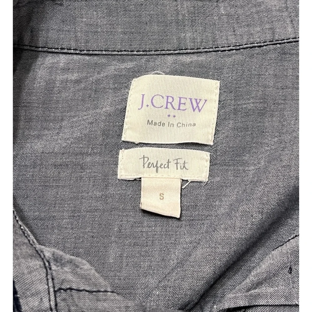 J Crew Perfect Fit Women's Chambray Button-up LS Shirt Sz S Very Good‎ Cond!